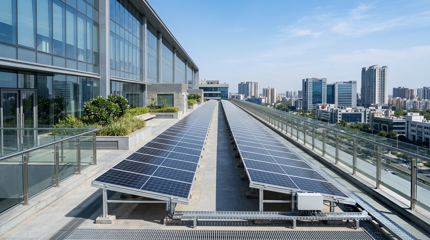 10 to 100 kW commercial and industrial rooftop solar installation in Noida